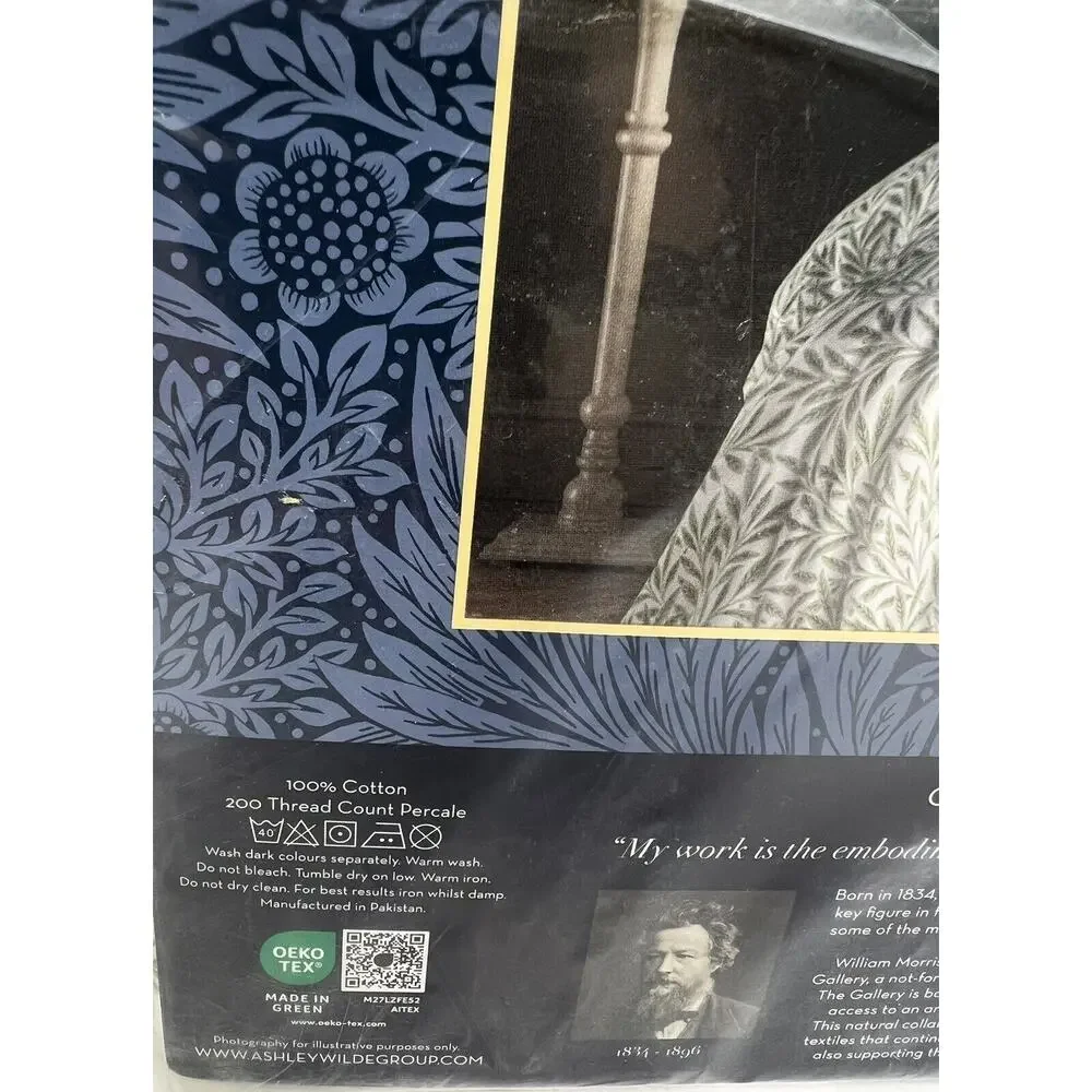 William Morris Original Willow Artichoke Green KING Cotton Percale Sheet Set NIP